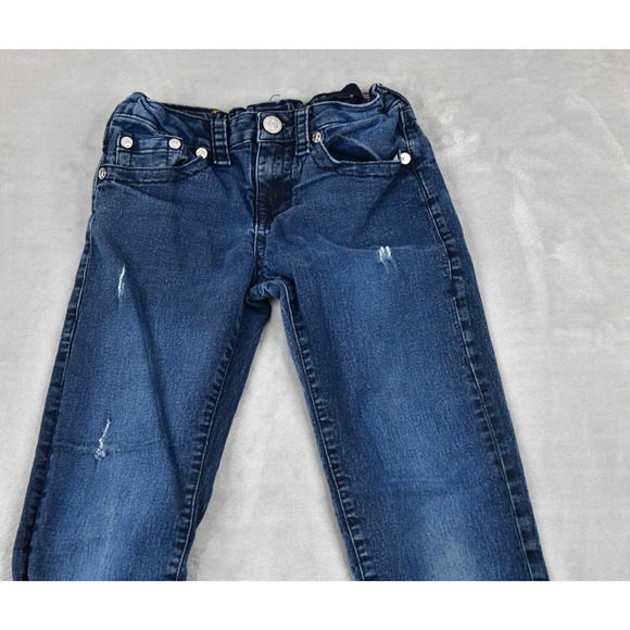 True Religion Geno Slim Jeans Women's Sz 12 (23x26) Elastic Waist Distressed - Picture 4 of 11
